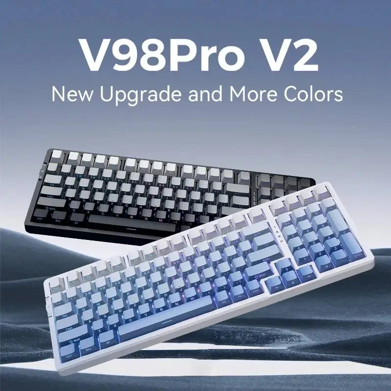 Геймърска безжична клавиатура VGN V98 PRO V2 Limited Black Glow - Kailh Arctic Switches, BT5.0, 2.4G, RGB