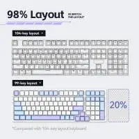 VGN безжична геймърска механична клавиатура Wireless Gaming Mechanical Keyboard - V98 PRO V2 Black Currant - Kailh Vaporwave Switches, RGB