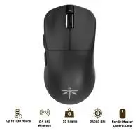 Геймърска мишка VGN  F1 PRO MAX DRAGONFLY - 1K (4K compatible), Kailh Black Gold Mamba Switches, White