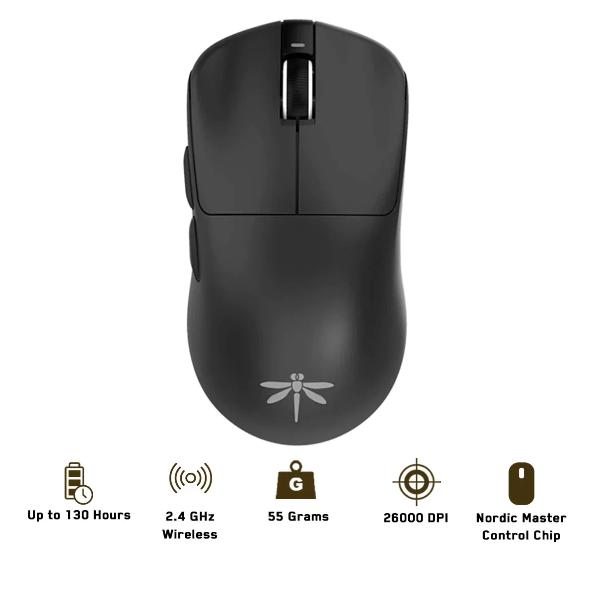 Gaming ποντίκι VGN  F1 PRO MAX DRAGONFLY - 1K (4K compatible), Kailh Black Gold Mamba Switches, Λευκό