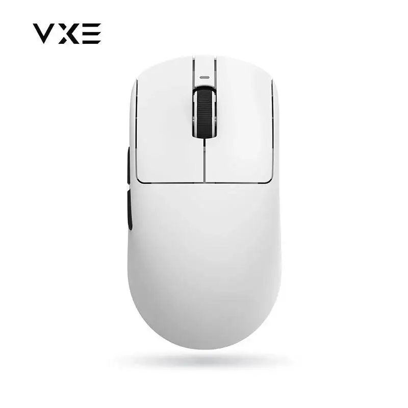 Геймърска мишка VXE Dragonfly R1 1K - Huano Ice Berry Pink Dot Switches, White