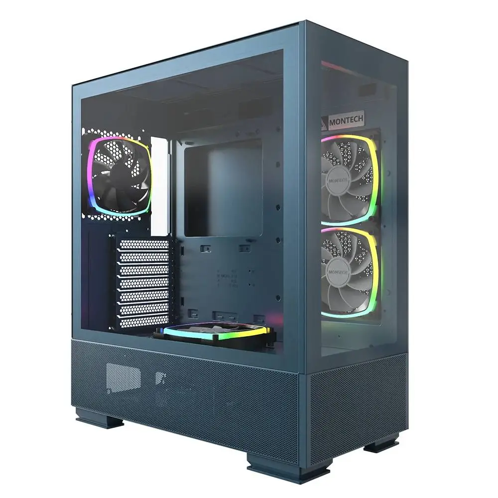 Кутия Montech SKY TWO Mid-tower Case TG ARGB Fans Morocco Blue