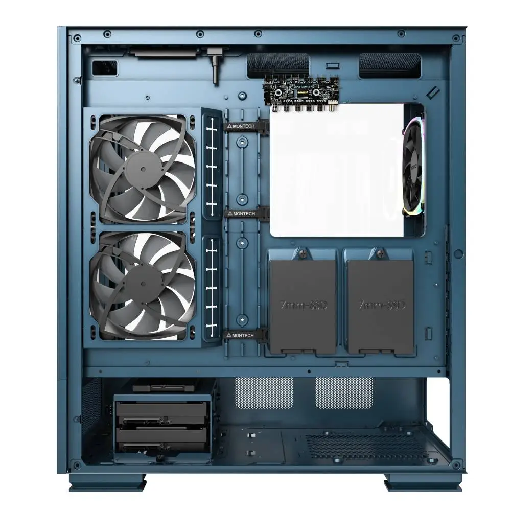 Кутия Montech SKY TWO Mid-tower Case TG ARGB Fans Morocco Blue