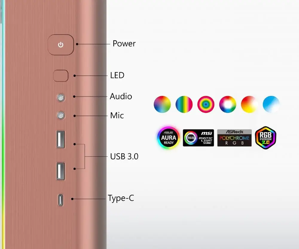 Кутия Montech KING 95 Pro Mid-tower Case ARGB Rose Gold