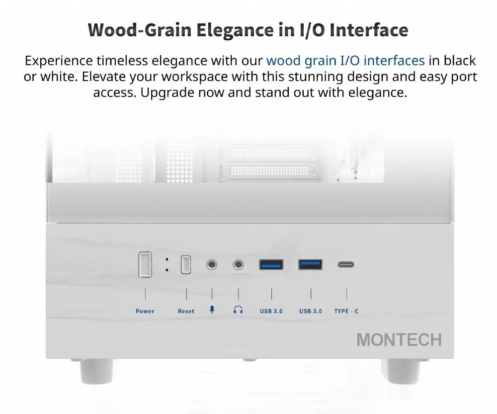 Кутия Montech XR (W) Case ATX 3 x 120 mm ARGB Fans, USB-C, White