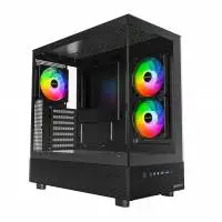 Кутия Montech XR (B) Case ATX  3 x 120 mm ARGB Fans, USB-C, Black