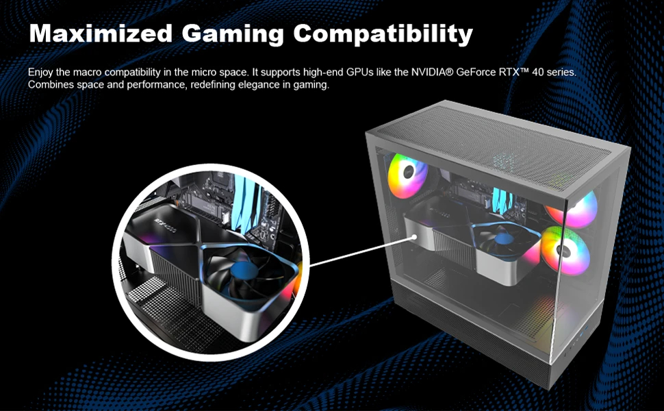 Кутия Montech XR (B) Case ATX  3 x 120 mm ARGB Fans, USB-C, Black