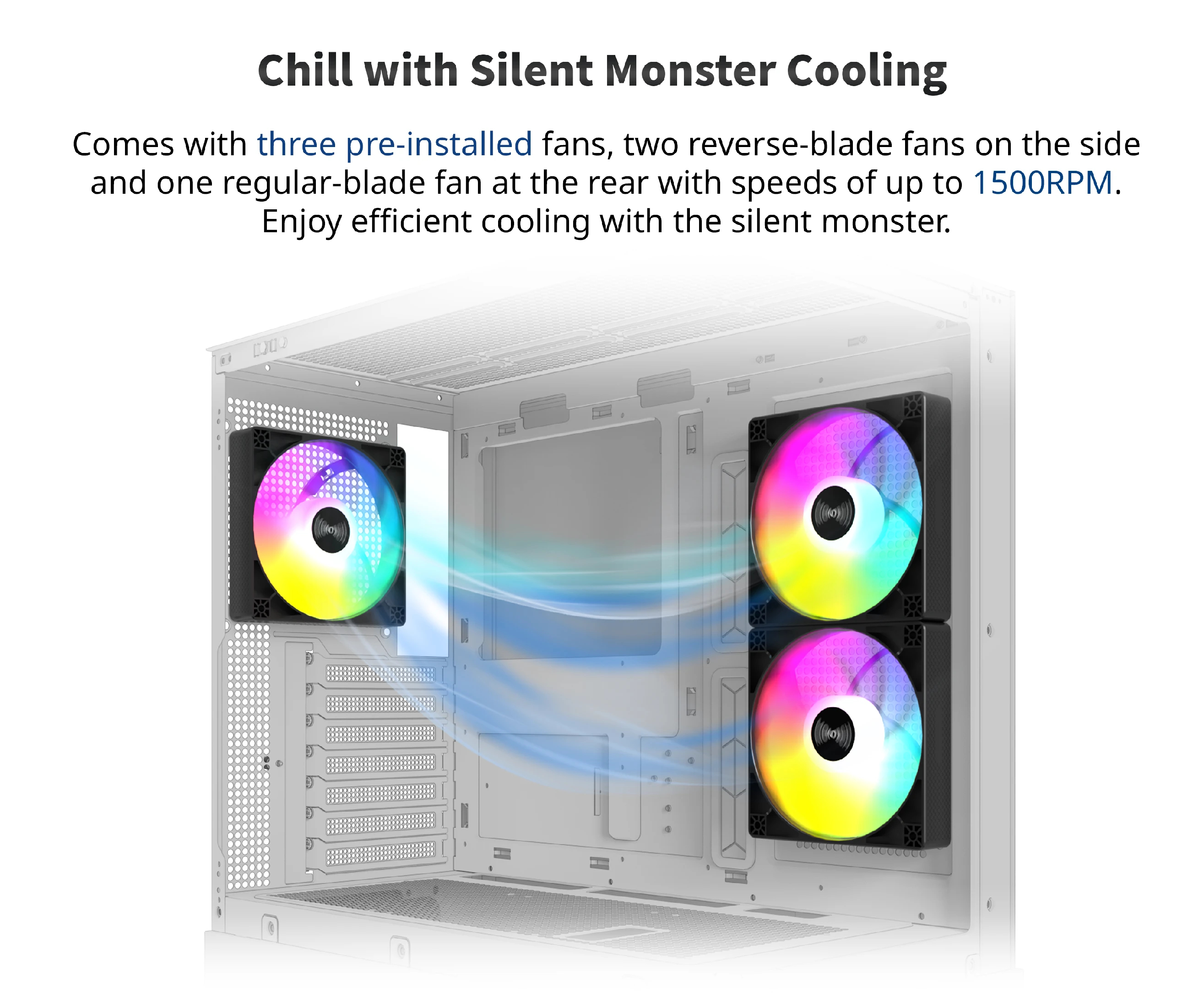 Кутия Montech XR (B) Case ATX  3 x 120 mm ARGB Fans, USB-C, Black