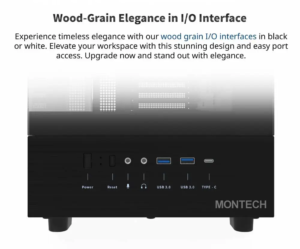 Кутия Montech XR (B) Case ATX  3 x 120 mm ARGB Fans, USB-C, Black