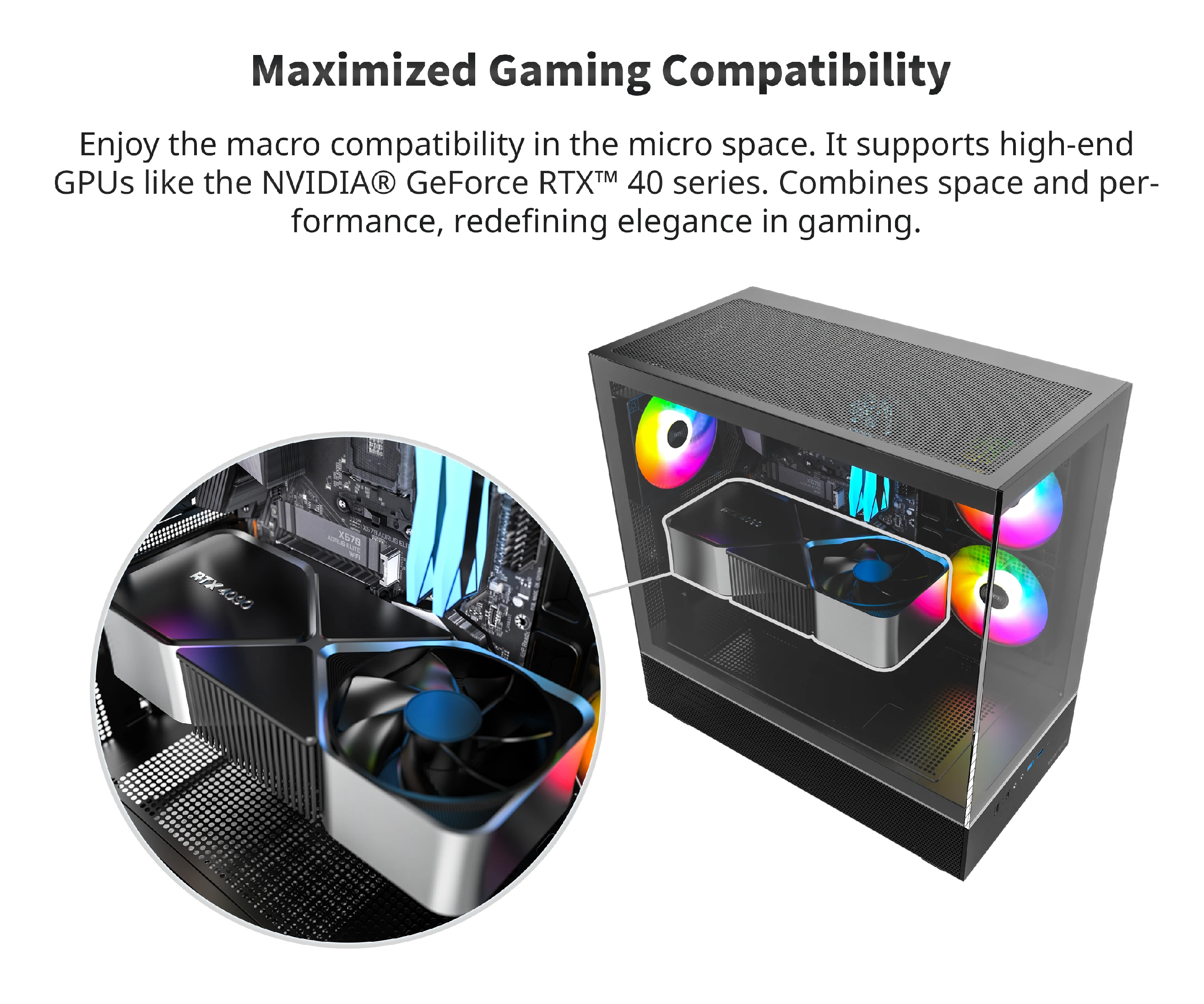 Кутия Montech XR (B) Case ATX  3 x 120 mm ARGB Fans, USB-C, Black