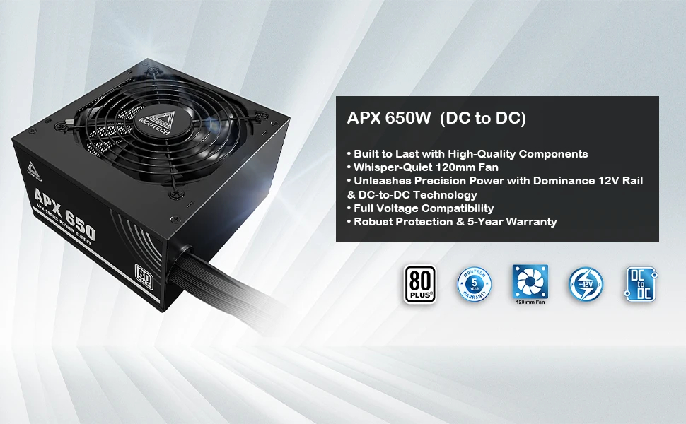Захранване Montech APX PSU 650W 80 Plus White