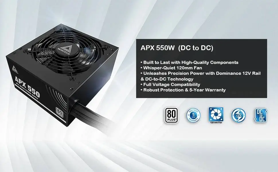 Захранване Montech APX PSU 550W 80 Plus White