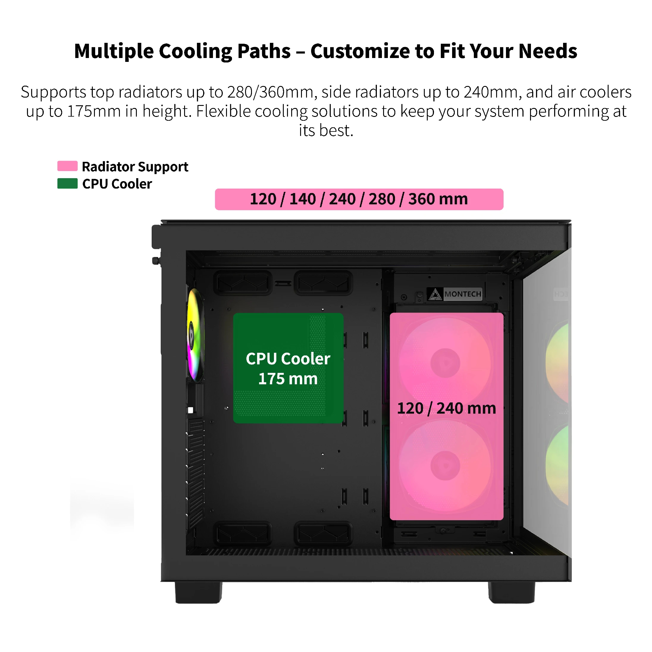 Корпус Montech KING 65 Pro Mid-tower Case ARGB Black
