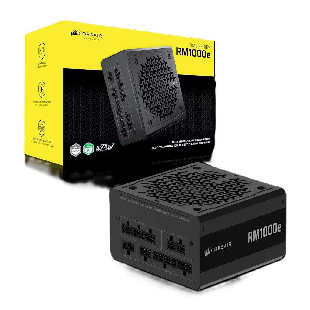 Блок питания Corsair RMe RM1000e 2025 (1000W) 80 Plus Gold ATX 3.1, PCIe 5.1 Полностью модульный - CP-9020297-EU