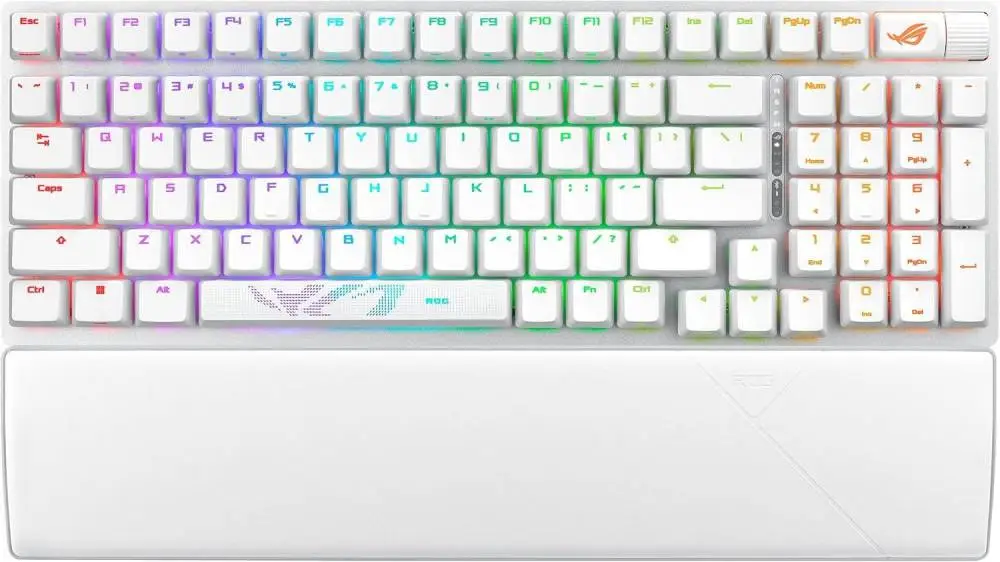 Геймърска безжична Клавиатура ASUS ROG Strix Scope II 96 - Moonlight White