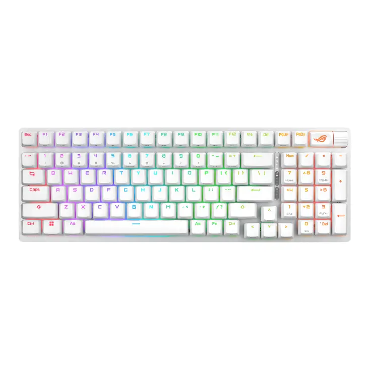 Геймърска безжична Клавиатура ASUS ROG Strix Scope II 96 - Moonlight White