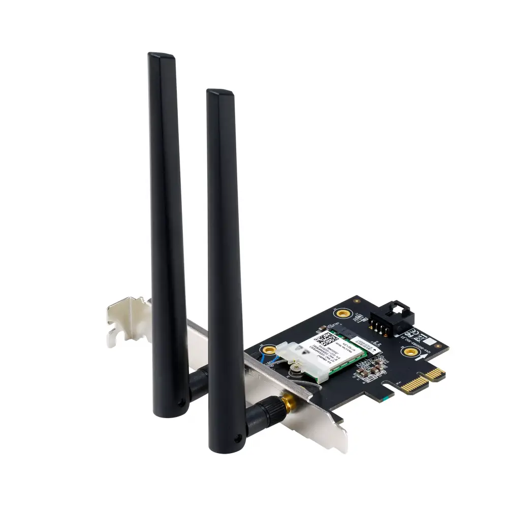 Adaptador inalámbrico ASUS PCE-BE6500 WiFi 7 PCI-e dos antenas externas y Bluetooth 5.4