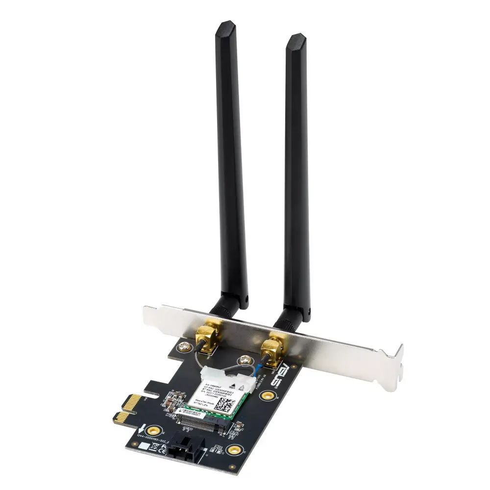 Adaptador inalámbrico ASUS PCE-BE6500 WiFi 7 PCI-e dos antenas externas y Bluetooth 5.4