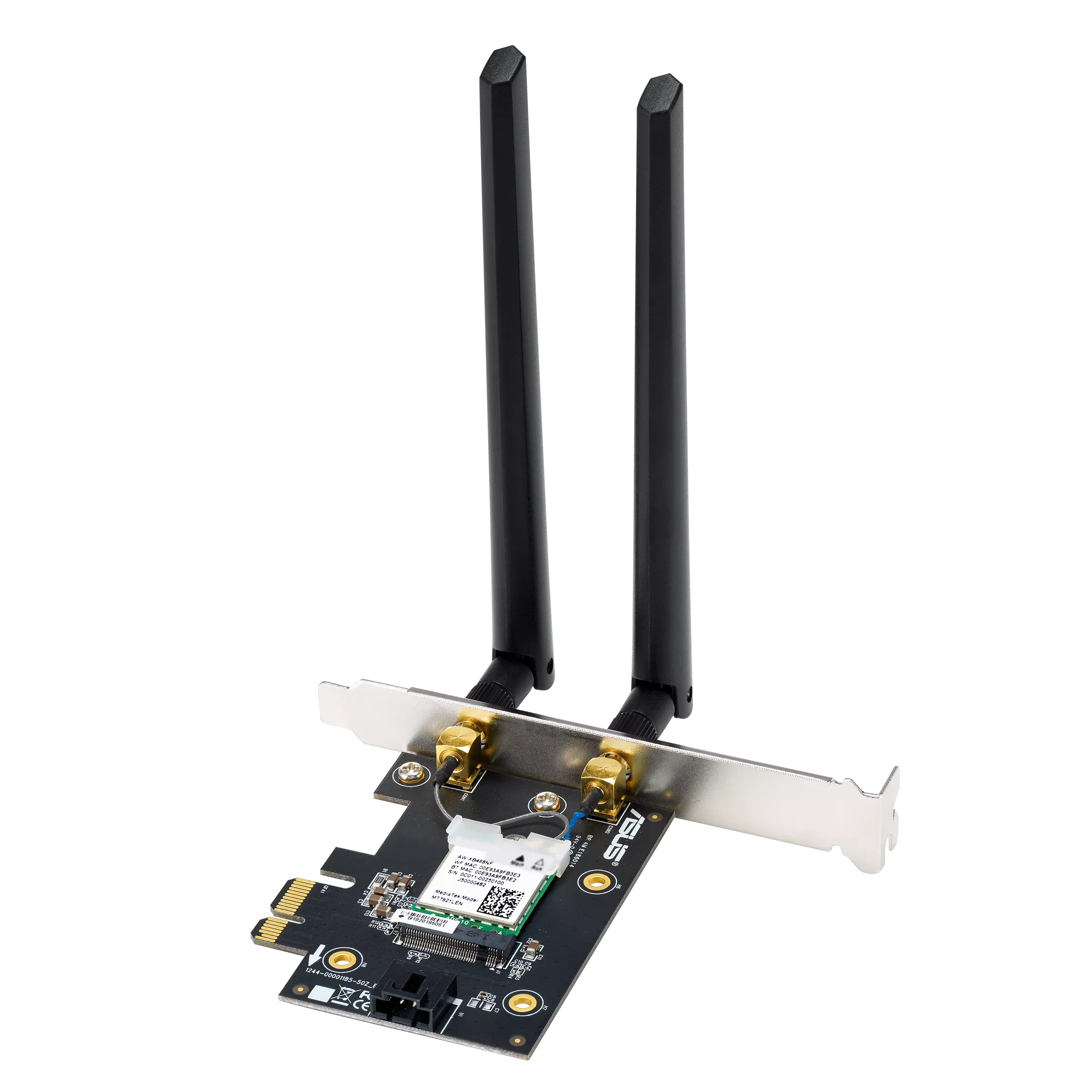 Adaptador inalámbrico ASUS PCE-BE6500 WiFi 7 PCI-e dos antenas externas y Bluetooth 5.4
