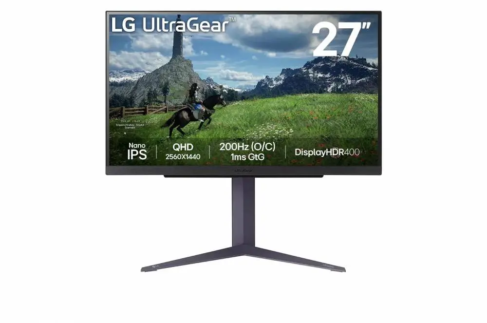 Монитор LG 27GS85Q-B 27", Nano IPS, QHD 2560x1440, 180Hz (200Hz OC), 1ms, HDR400, AMD FreeSync, G-SYNC Compatible