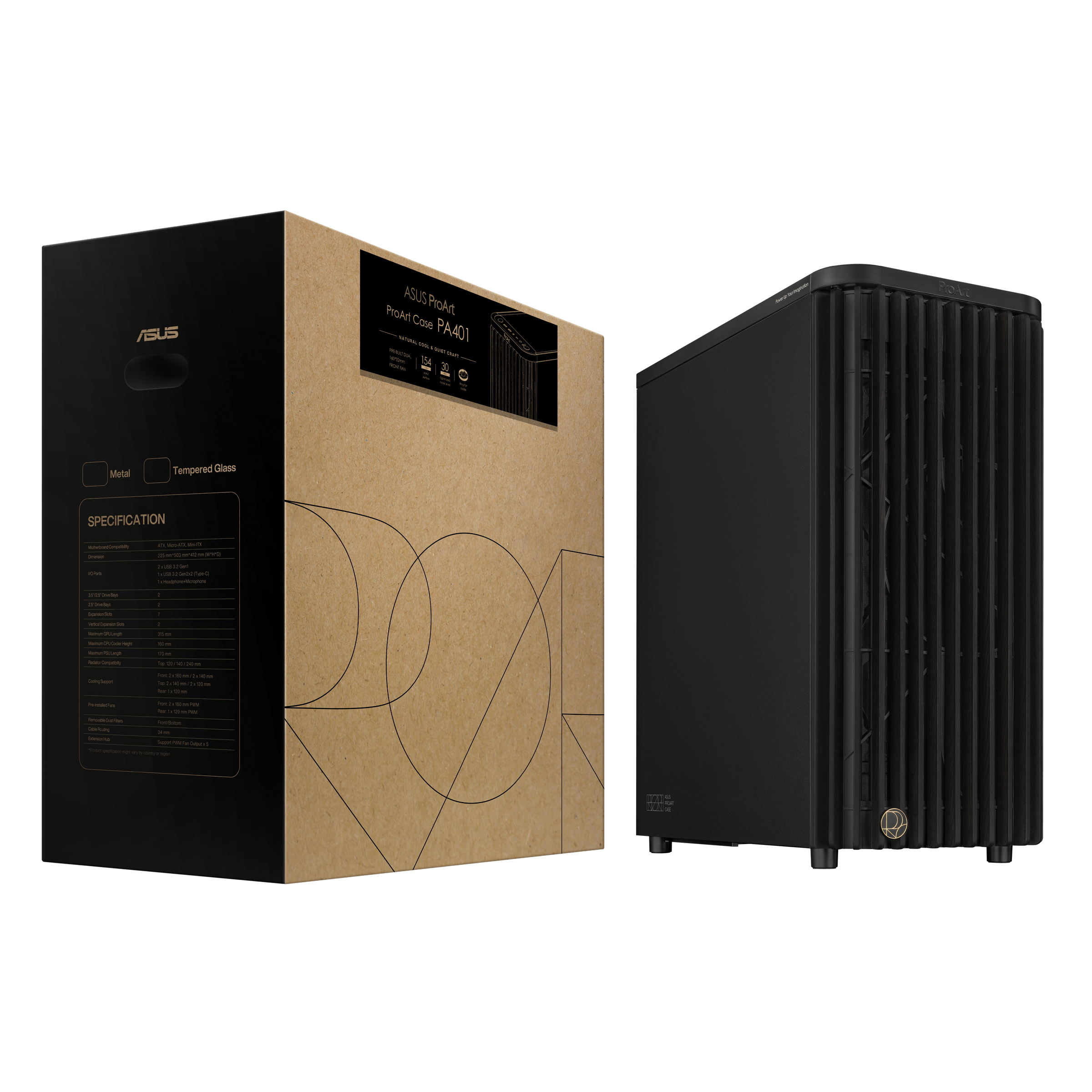 Кутия ASUS ProArt PA401 Wood Edition - Metal Panel