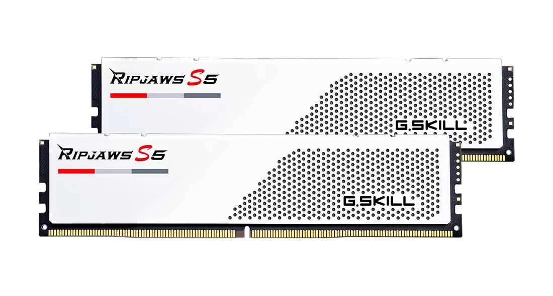 Памет G.SKILL Ripjaws S5 White 64GB (2x32GB) DDR5 6000MHz CL30 XMP - F5-6000J3040-RS5W