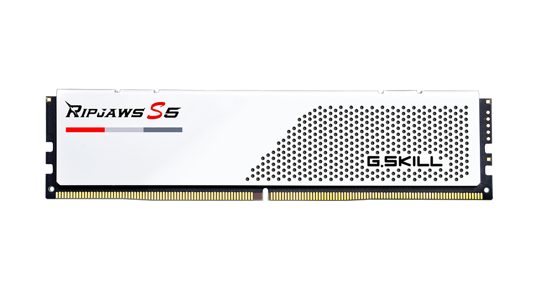 Памет G.SKILL Ripjaws S5 White 64GB (2x32GB) DDR5 6000MHz CL30 XMP - F5-6000J3040-RS5W
