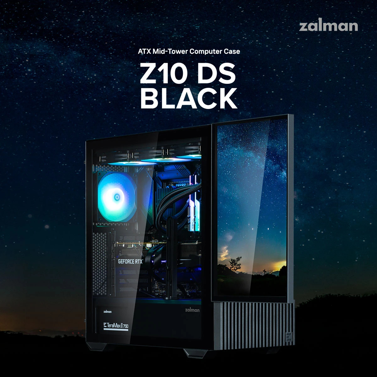 Кутия Zalman Z10 DS - 15.6 inch Full HD Display Case ATX