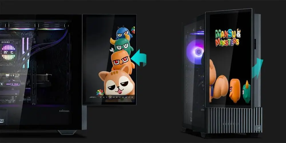 Кутия Zalman Z10 DS - 15.6 inch Full HD Display Case ATX