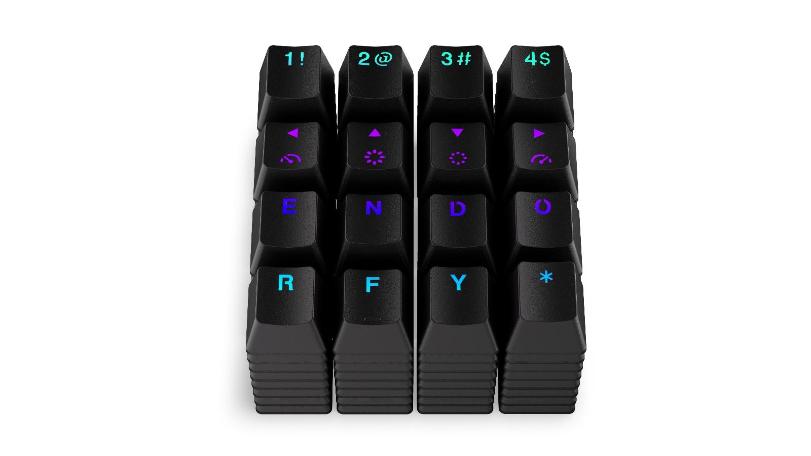 Капачки за механична клавиатура ENDORFY - 124 бр PBT - Черно