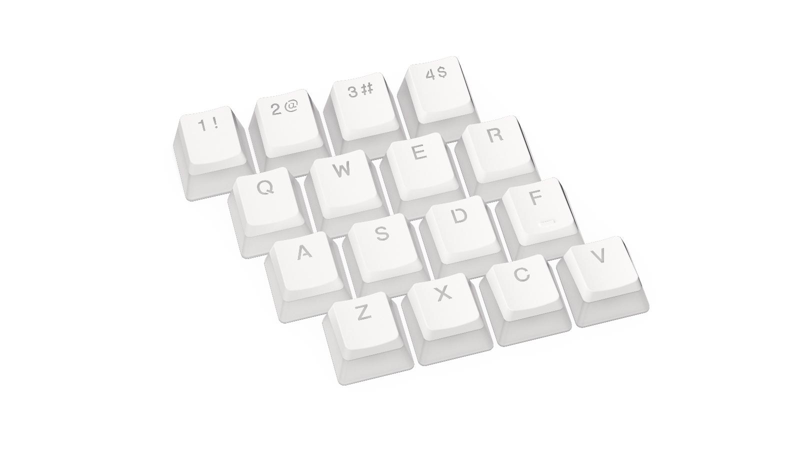 Капачки за механична клавиатура ENDORFY - 124 бр PBT - Onyx White