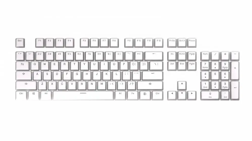 Капачки за механична клавиатура ENDORFY - 124 бр PBT - Onyx White