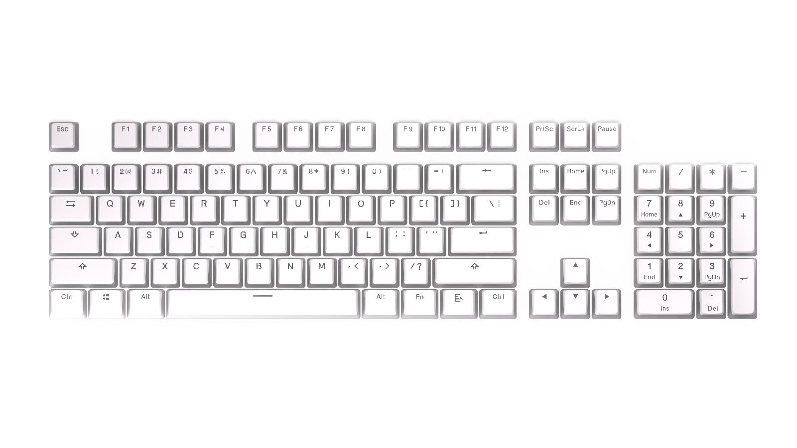 Капачки за механична клавиатура ENDORFY - 124 бр PBT - Onyx White