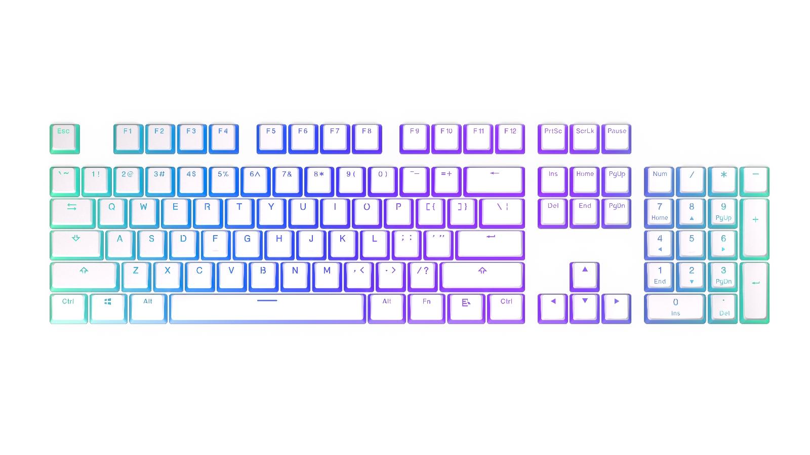 Капачки за механична клавиатура ENDORFY - 124 бр PBT - Onyx White