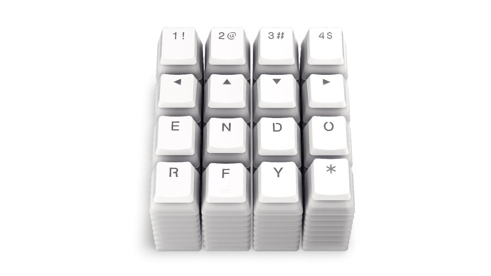 Капачки за механична клавиатура ENDORFY - 124 бр PBT - Onyx White
