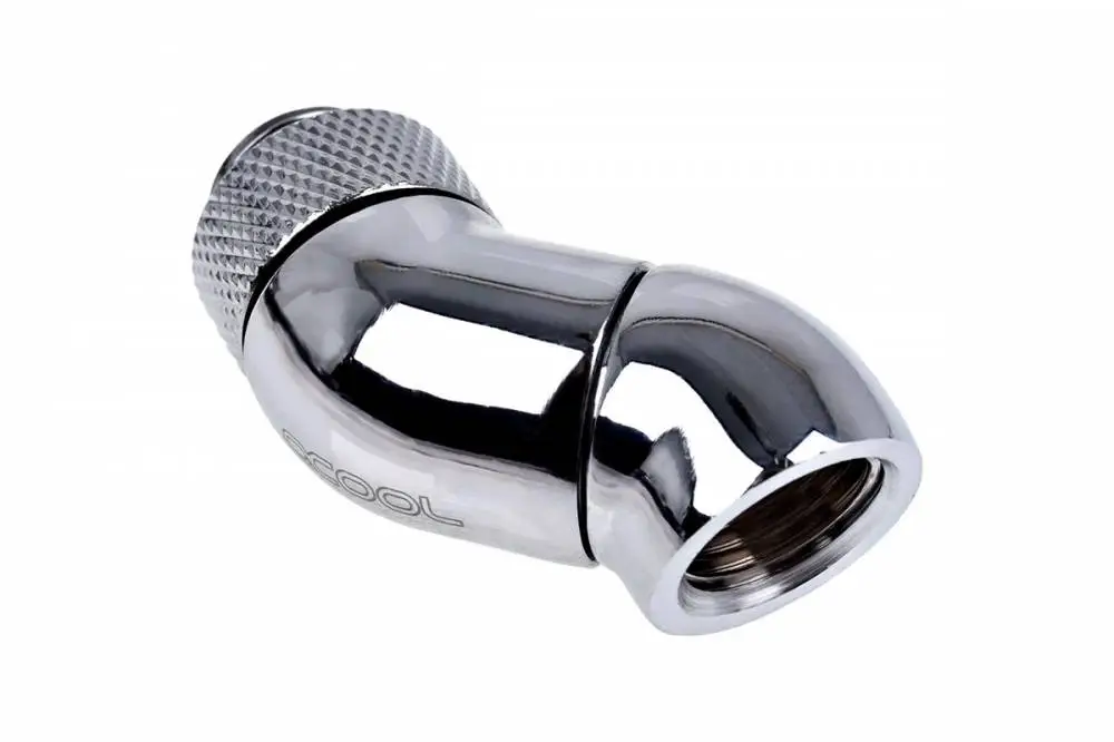 Adattatore angolare Alphacool Eiszapfen, 2 x 45°, G1/4 esterno a G1/4 interno, Argento