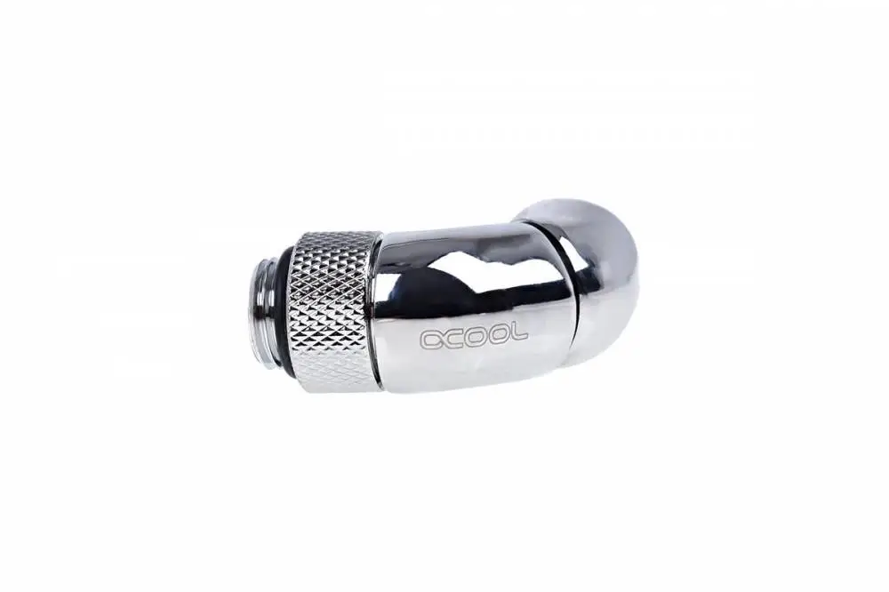 Ъглов адаптер Alphacool Eiszapfen, 2 x 45&deg;, G1/4 външна към G1/4 вътрешна резба, Сребрист