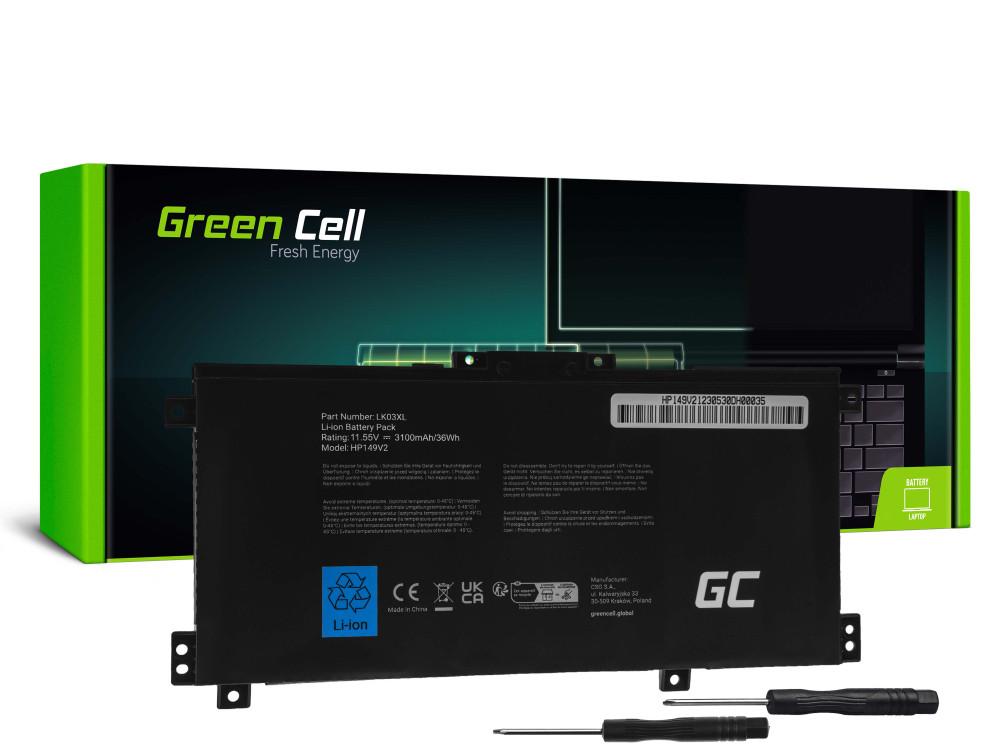 Batterie pour ordinateur portable GREEN CELL, HP Envy x360 15-BP 15-BP000 15-BP100 15-CN 17-AE 17-BW  LK03XL  11,55V 3100mAh