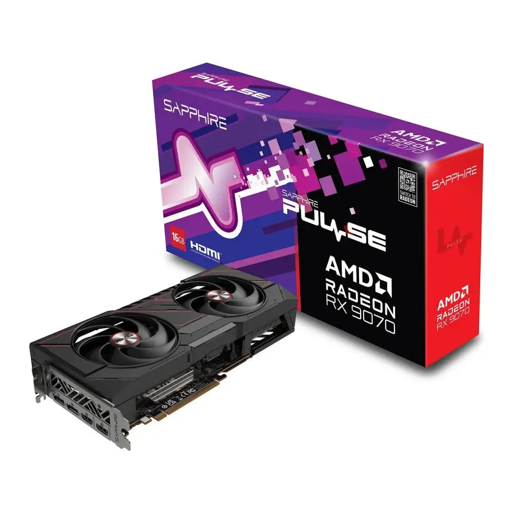 Видео карта Sapphire Pulse AMD Radeon RX 9070 GAMING 16GB GDDR6 - 11349-03-20G