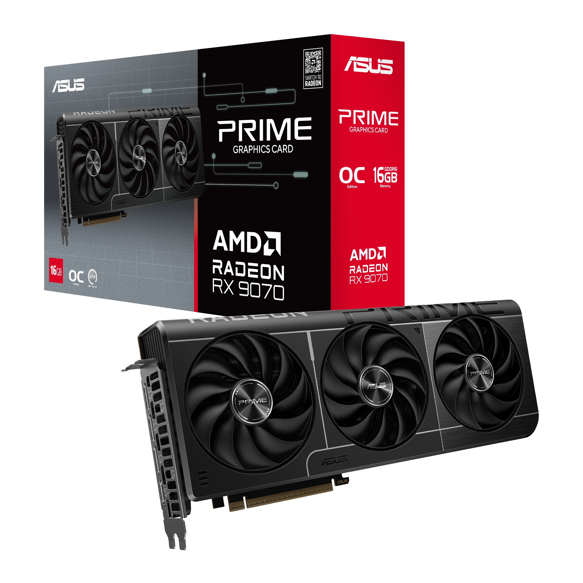 Видео карта ASUS Prime Radeon RX 9070 OC Edition 16GB GDDR6 - 90YV0LI1-M0NA00