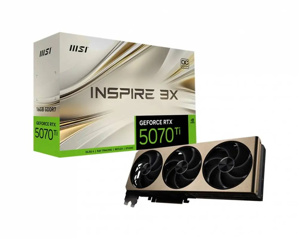 Видео карта MSI GeForce RTX 5070 Ti 16G INSPIRE 3X OC PLUS - 912-V531-081