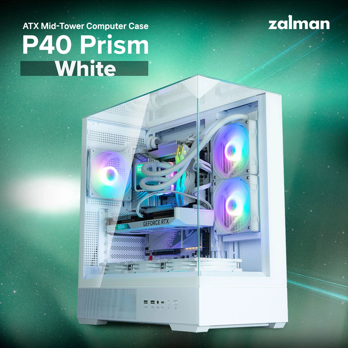 Boîtier Zalman P40 Prism White Case ATX
