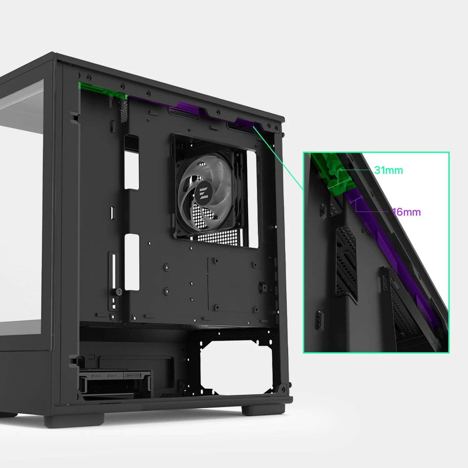 Кутия Zalman P10 Black Case mATX
