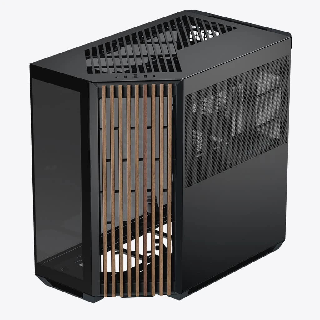 Кутия APNX V1-W - Wood Black Case ATX