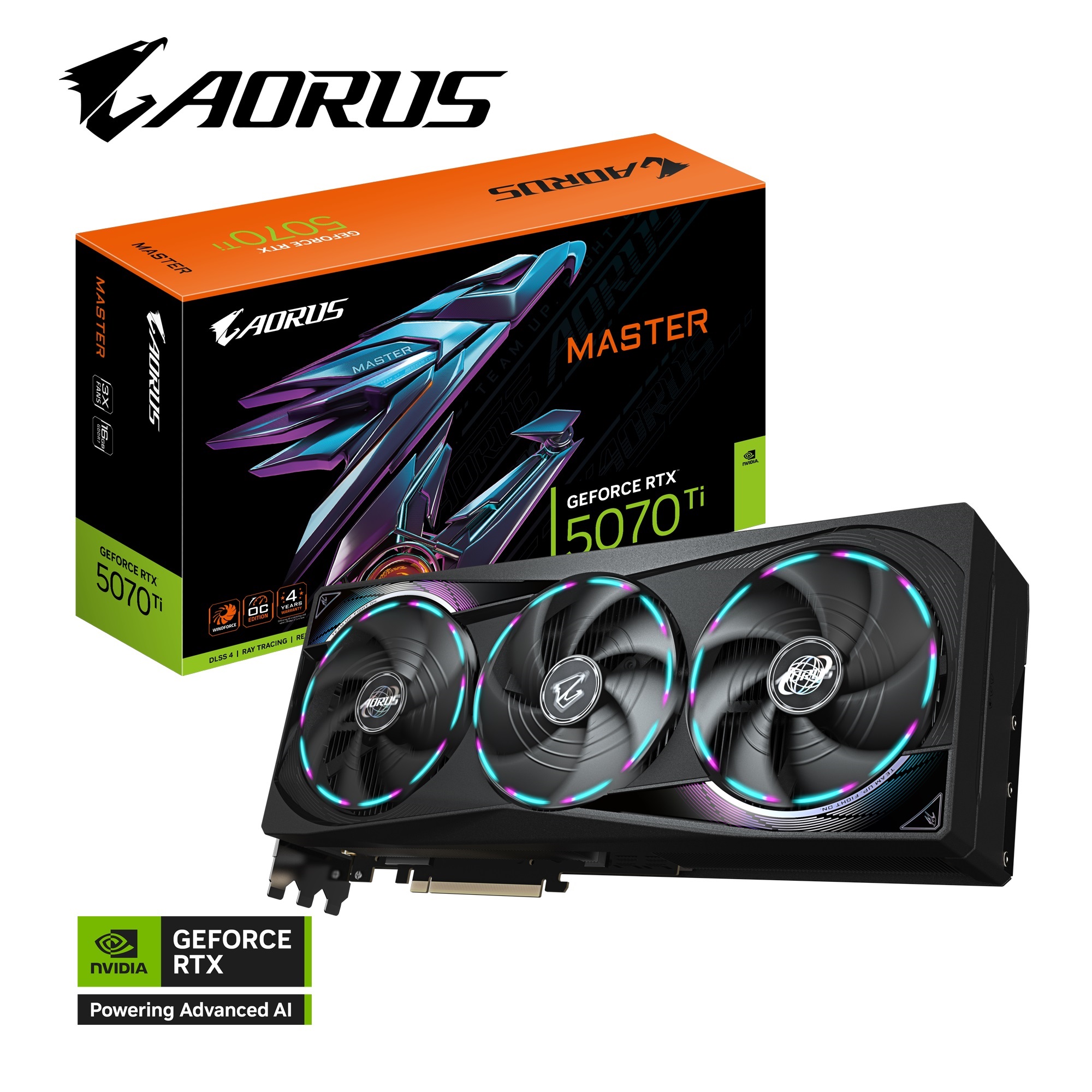 Видео карта Gigabyte AORUS RTX 5070 Ti MASTER 16GB GDDR7