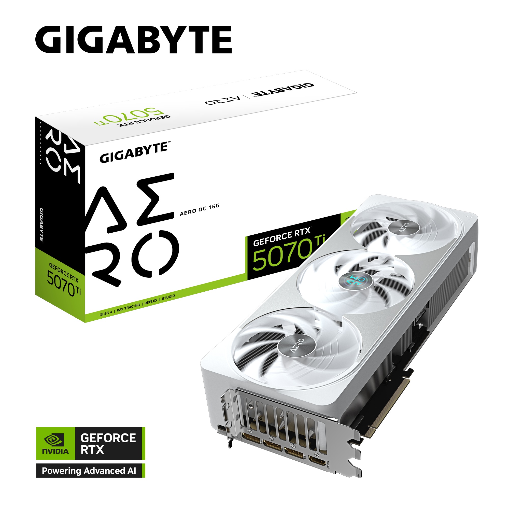 Видео карта Gigabyte RTX 5070 Ti AERO OC 16GB GDDR7