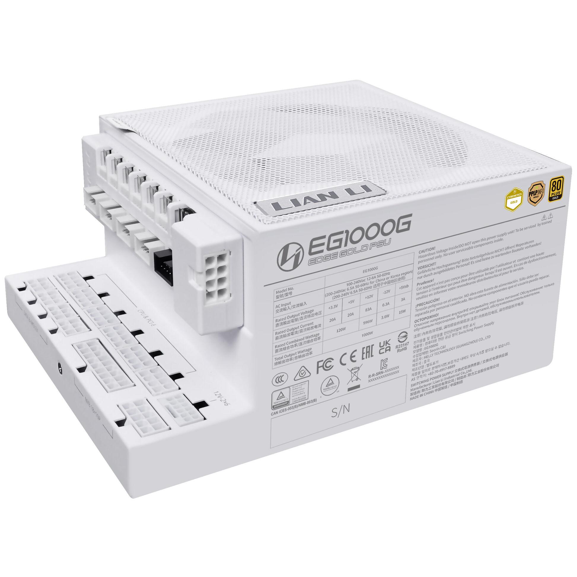 Захранване Lian Li EDGE 1000W 80 Plus Gold PCIe 5.1, ATX 3.1 White