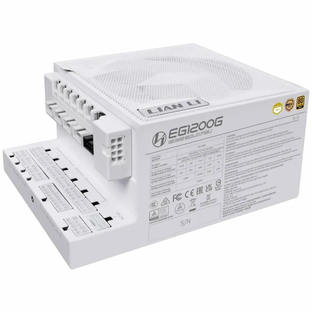 Блок живлення Lian Li EDGE 1200W 80 Plus Gold PCIe 5.1, ATX 3.1 білий
