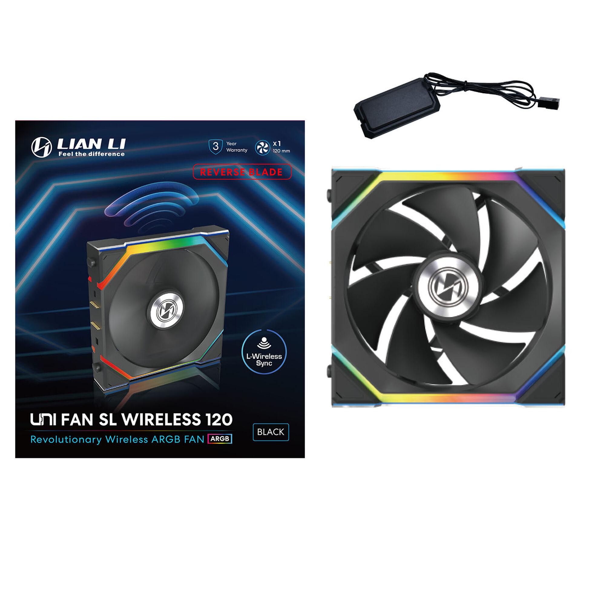Вентилатор Lian Li UNI FAN SL Wireless ARGB PWM Reverse Blade - 120 mm Черен