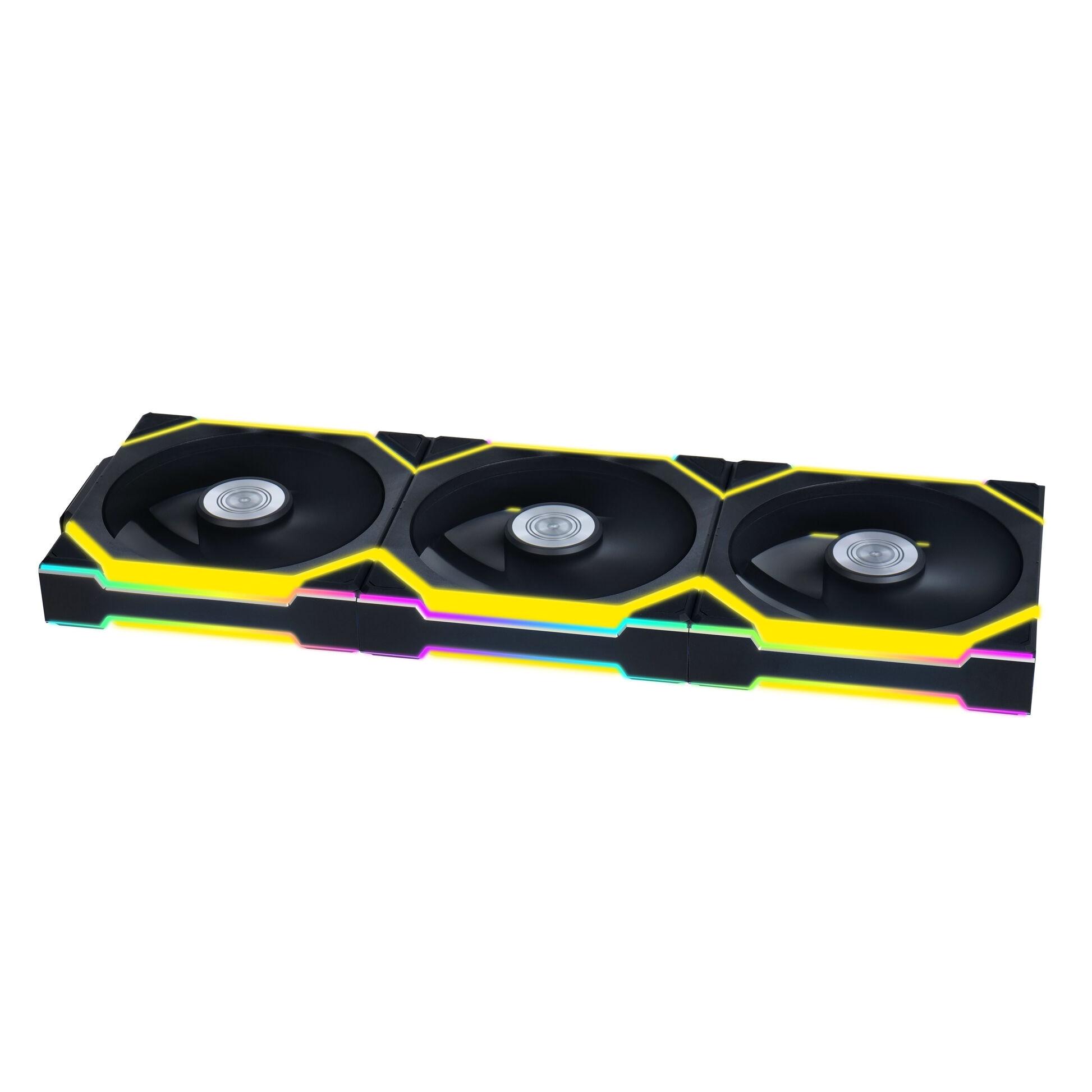 Вентилатори 3бр Lian Li UNI FAN SL Wireless ARGB PWM Reverse Blade - 120 mm Черен + Контролер